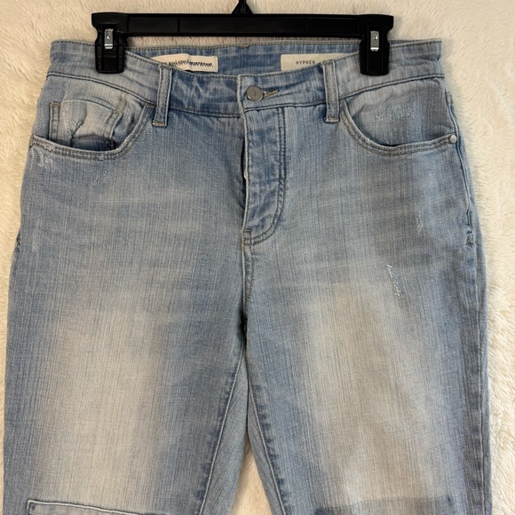 Pilcro & The Letterpress Hyphen Jeans Women's 28 Boyfriend Cropped Patchwork - Picture 2 of 9